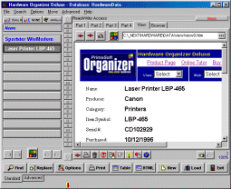 Hardware Organizer Deluxe screen shot